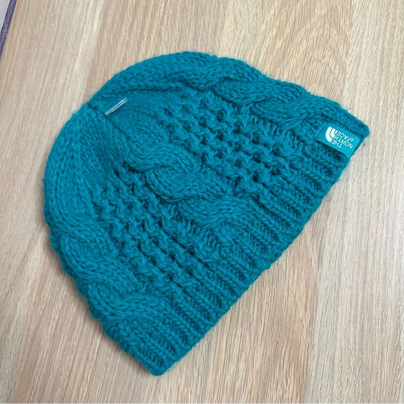 NWOT The North Face Knit Beanie Hat Green - Picture 8 of 9